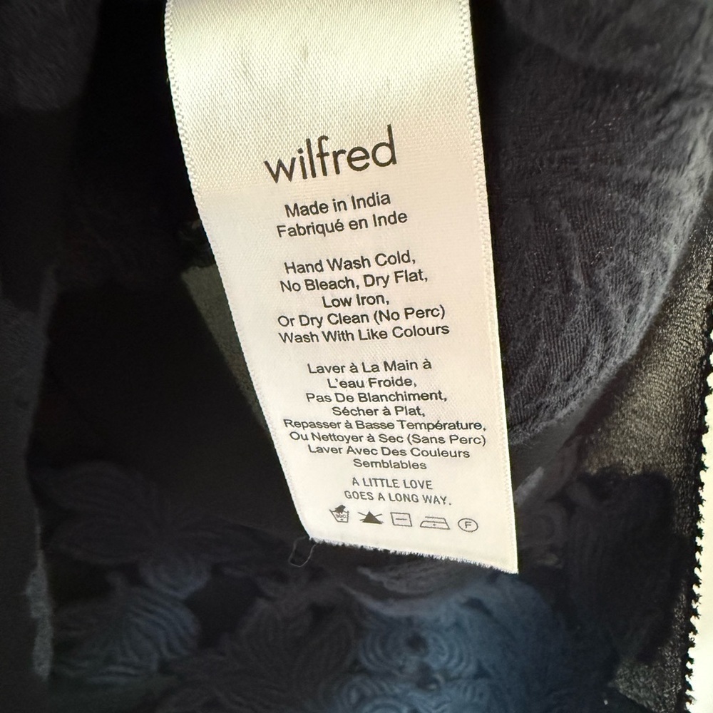 Wilfred Floral Appliqué Sleeveless Top in Black — Sheer Detail Sz M - Picture 10 of 11